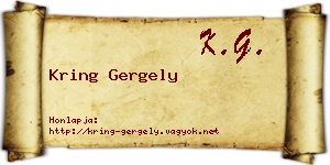 Kring Gergely névjegykártya